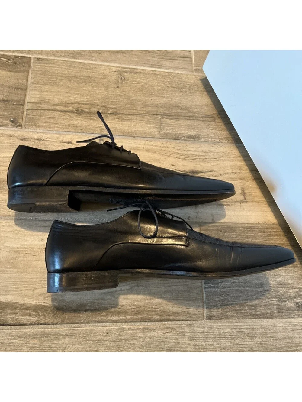 BRUNO MAGLI RENACIOLO MEN OXFORD PEBBLE BLACK LEATHER DRESS SHOES SIZE 13M ITALY